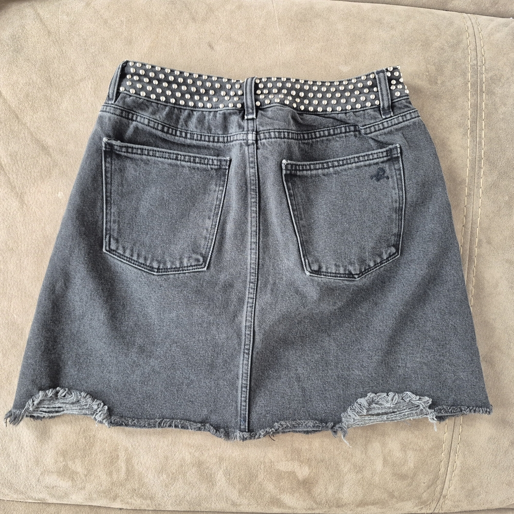 Add-on* Stylish Mini Studded Gray Denim Skirt DL1961 *$18*